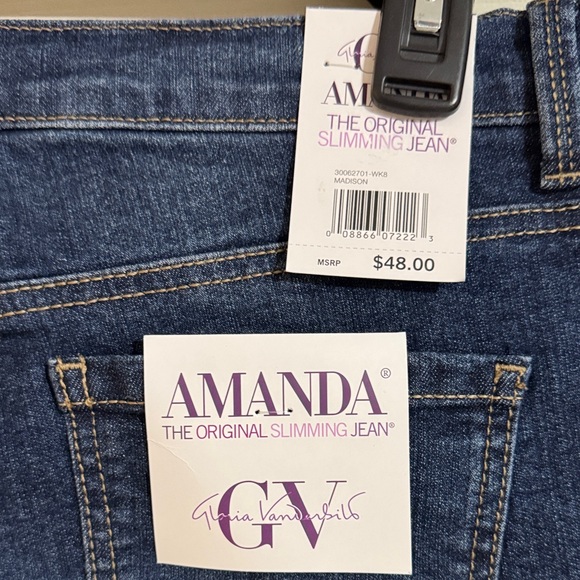 Gloria Vanderbilt Women's Amanda Slimming Jeans 12P - Picture 7 of 12